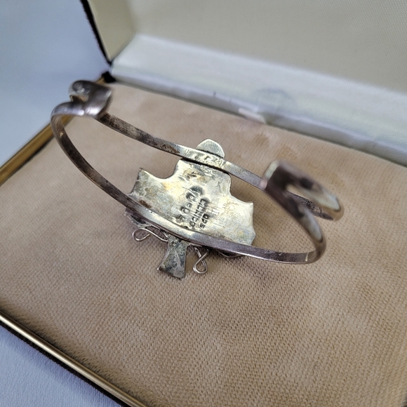 Vintage sterling silver Mexican grapes cluster cuff bracelet. Marked. Gift idea. - Picture 8 of 11